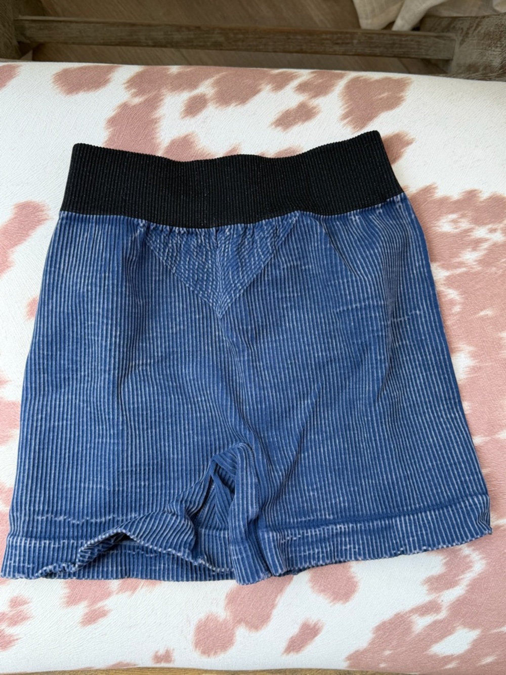 Free People Ribbed Blue Shorts - Picture 2 of 2